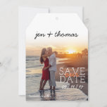 Simple Personalized Photo Tag Save Our Date Save The Date at Zazzle