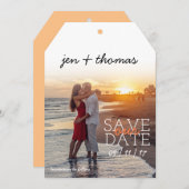 Simple Personalized Photo Tag Save Our Date Save The Date (Front/Back)