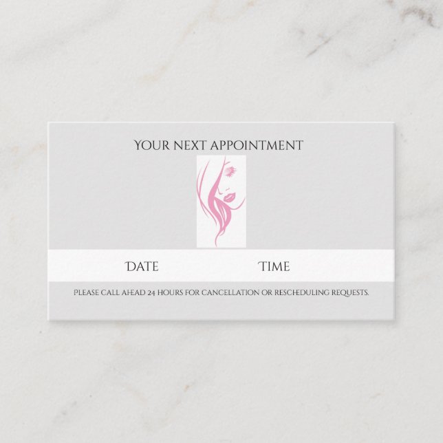 Simple Personalized Salon Beauty Appointment Card (Front)