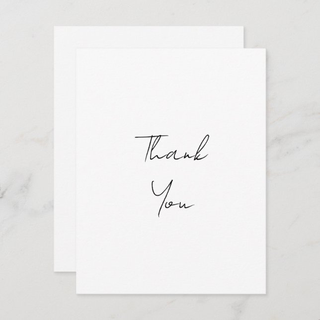 Simple Personalized Script White Thank You (Front/Back)