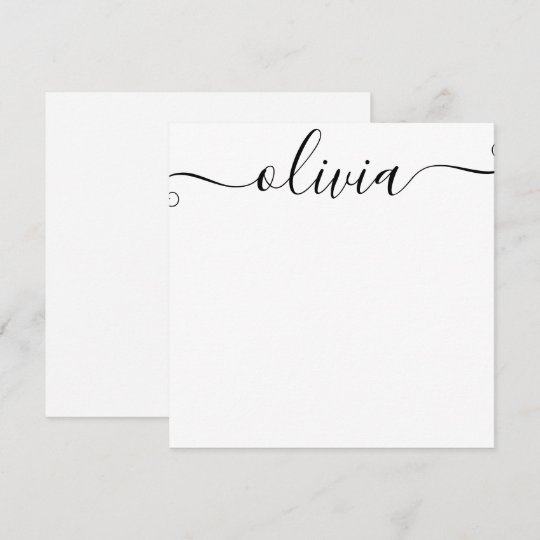 Simple Personalized Signature Script Note Card | Zazzle.com