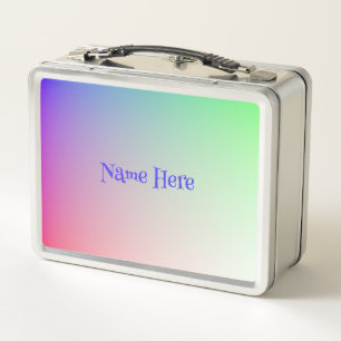 Simple Personalized Soft Rainbow Gradients Metal Lunch Box
