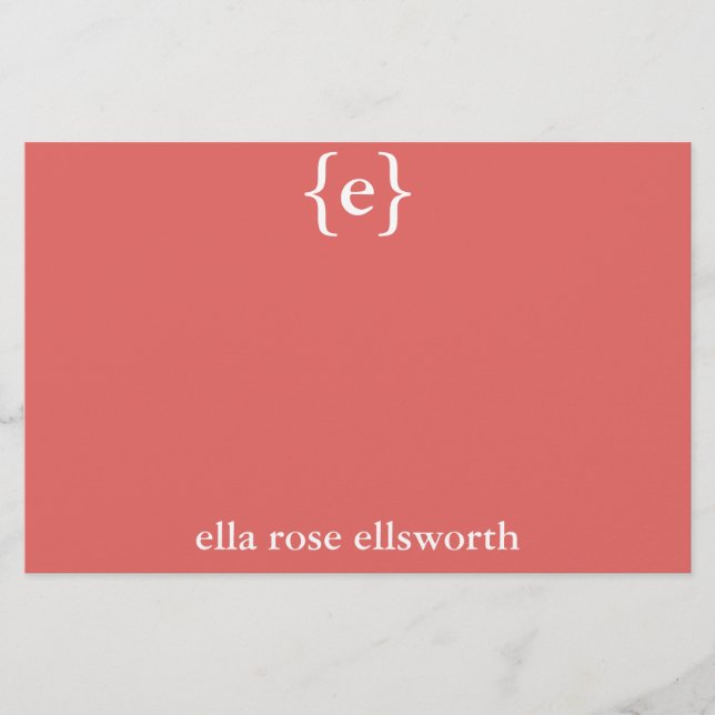 Simple Personalized Stationary Stationery (Front)