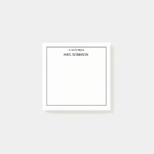Simple Personalized Teacher Name Professional Post-it Notes