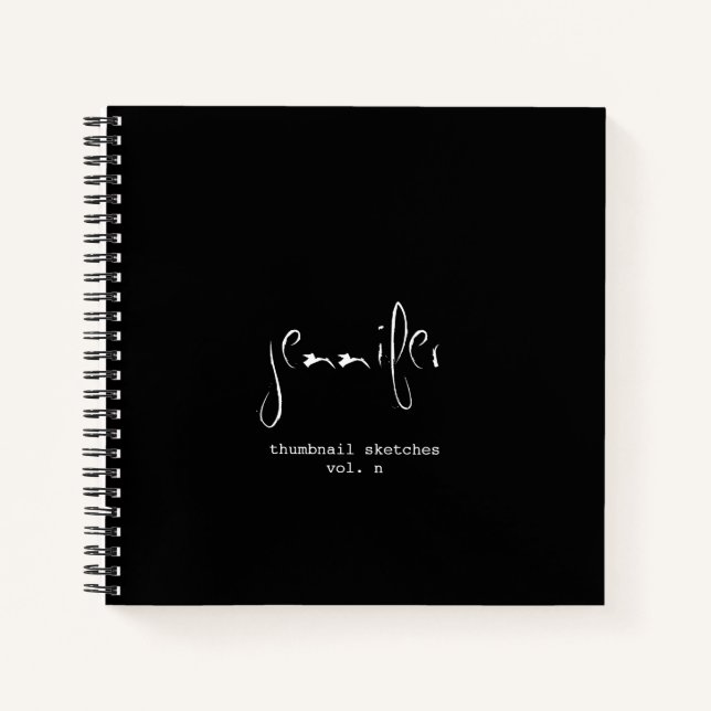 Simple Personalized Thumbnail Sketchbook Notebook (Front)