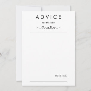 Simple Personalized Wedding Advice Card