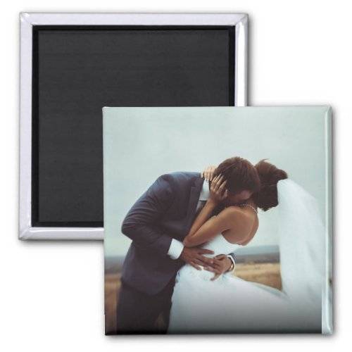 Simple Personalized Wedding Newlywed Photo Magnet