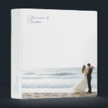 Simple Personalized Wedding Photo Album 3 Ring Binder<br><div class="desc">Cherish and relive your special moments with this exquisite Personalized Wedding Photo Album. The front cover showcases a stunning full-image display, while the couple's names are elegantly written in dusty blue handwritten script, adding a touch of romance and sophistication. The solid white spine and back create a timeless and clean...</div>