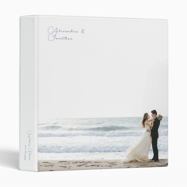 Simple Personalized Wedding Photo Album 3 Ring Binder (Front/Spine)