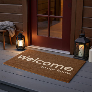 Simple Personalized Welcome Home Fiber Doormat