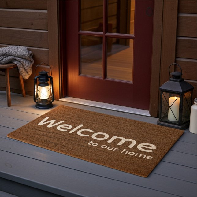 Simple Personalized Welcome Home  Fiber Doormat (Creator Uploaded)