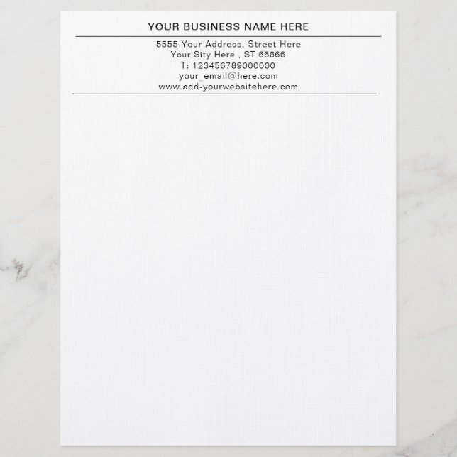 Simple Personalized Your Company Office Letterhead (Front)