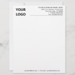Simple Personalized Your Logo Business Name Office Letterhead<br><div class="desc">Simple Personalized Black and White Business Office Letterhead with Logo - Add Your Logo - Image / Business Name - Company / Address - Contact Information - Resize and move or remove and add elements - image / text with customization tool. Good Luck - Be Happy - Be Healthy !...</div>