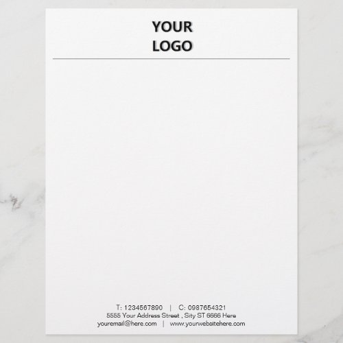 Simple Personalized Your Logo Business Name Office Letterhead