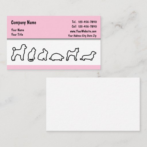 Customizable Simple Pet Business Cards