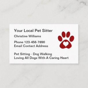 Simple Pet Care Services Business Card