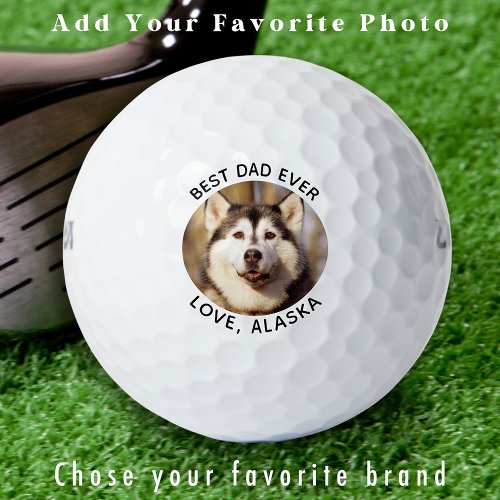 Simple Pet Dog Photo Personalized Golfer  Golf Balls