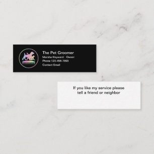 Simple Pet Grooming Service Compact Business Cards
