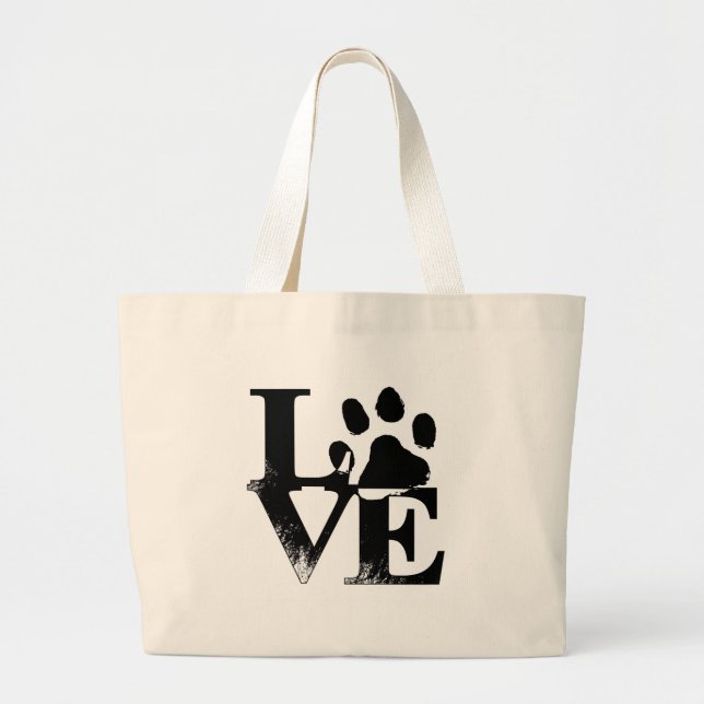 Simple Pet Love Paw Large Tote Bag (Front)