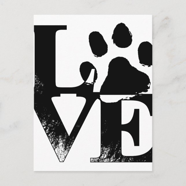Simple Pet Love Paw Postcard (Front)