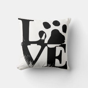 Simple Pet Love Paw Throw Pillow