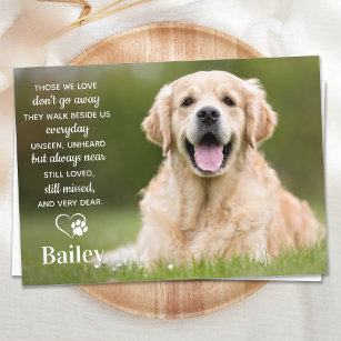 Simple Pet Memorial Pet Loss Poem Custom Dog Photo Thank You Card