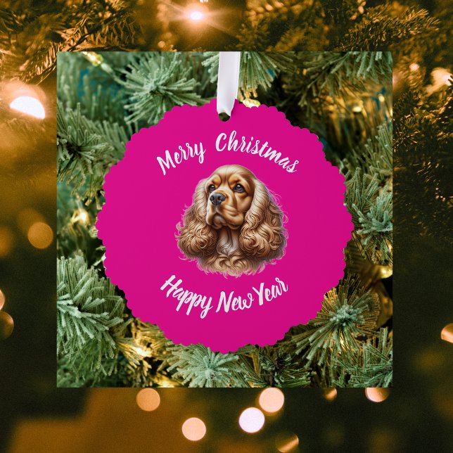 Simple Pet Paper Ornament Card Personalize (Elegant Pet Photo and Text Paper Ornament)