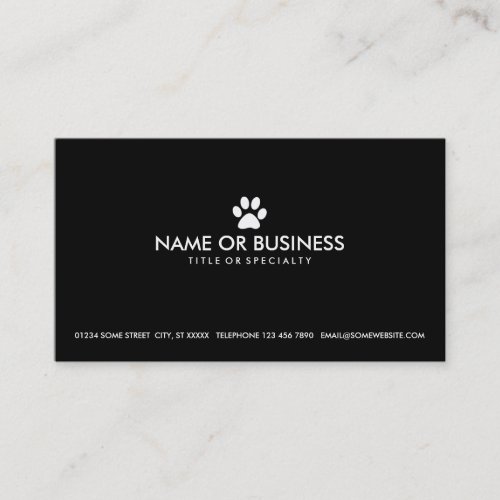 simple pet paw business card template