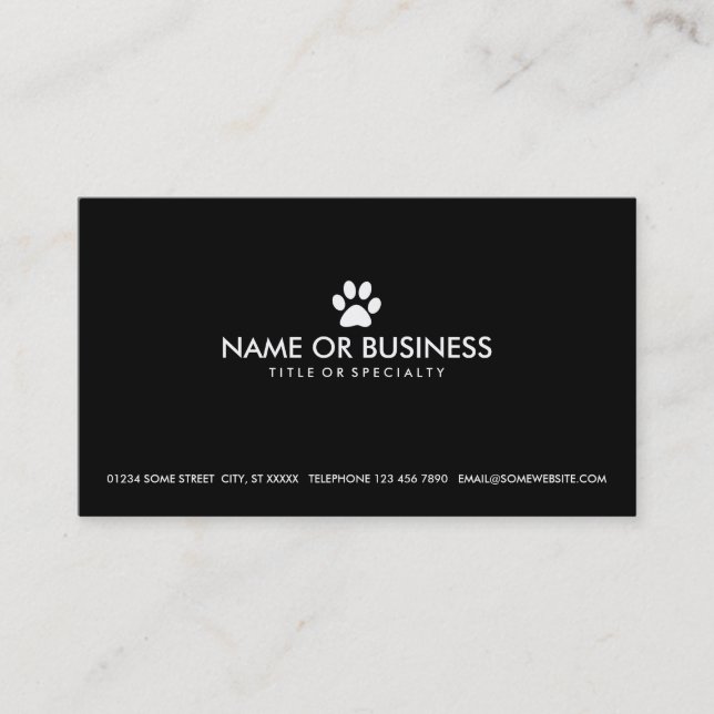 simple pet paw business card (Front)