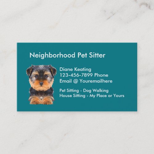Simple Pet Sitter Business Card