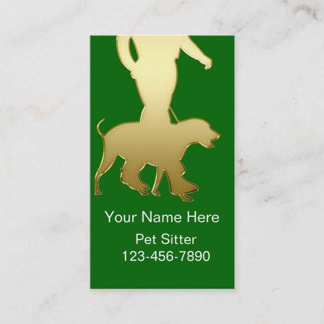 Simple Pet Sitter Business Cards (Front)