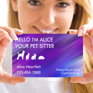 Simple Pet Sitter Business Cards