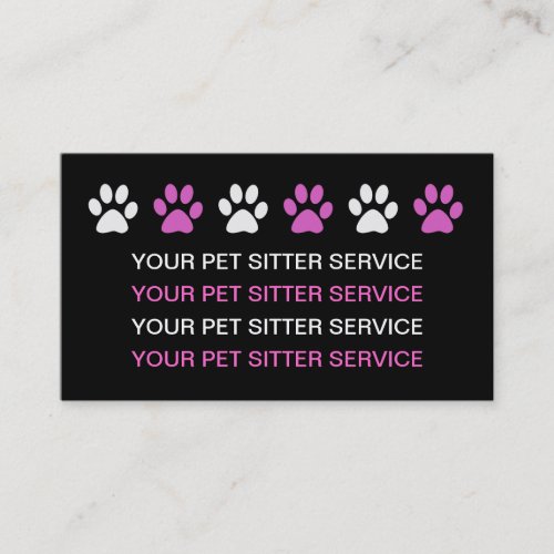 Simple Pet Sitter Business Cards