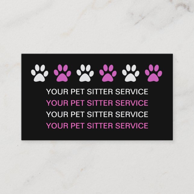 Simple Pet Sitter Business Cards (Front)