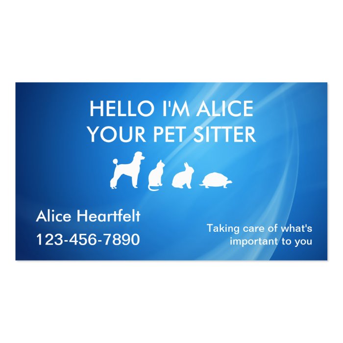 Simple Pet Sitter Business Cards