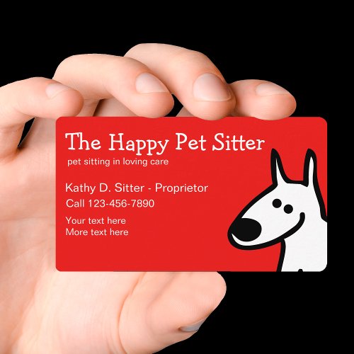Simple Pet Sitter Design Business Card