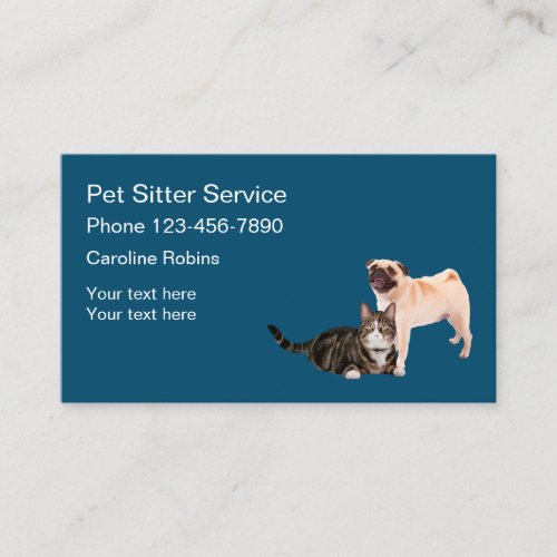 Simple Pet Sitter Dog And Cat Business Card