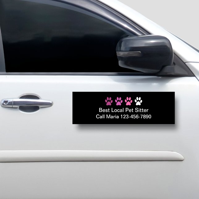 Simple Pet Sitter Magnetic Car Advertising Sign (Creator Uploaded)