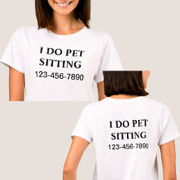 Simple Pet Sitting TShirts Double Side Design