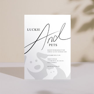 Simple Pet Wedding and Engagement Invitation