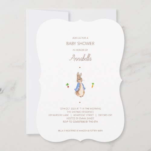 Simple Peter the Rabbit in White Invitation