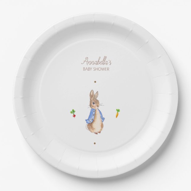 Simple Peter the Rabbit Paper Plates (Front)