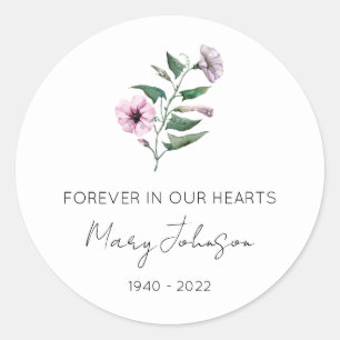 Simple Petunia Memorial  Classic Round Sticker