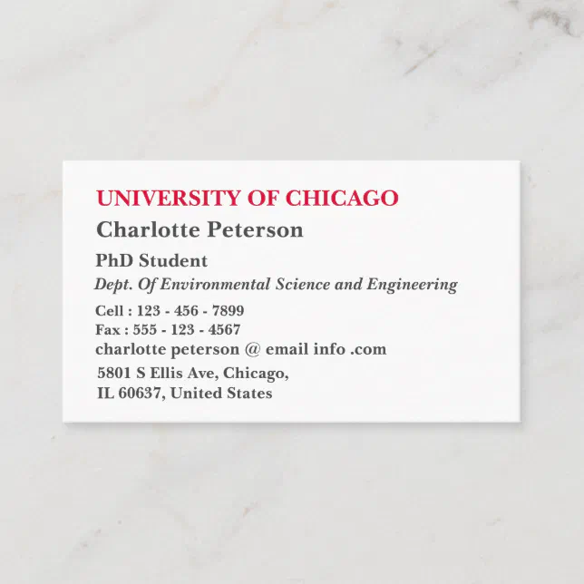 phd student name card