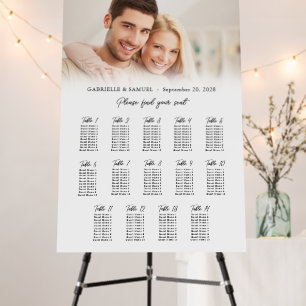 Simple Photo 14 Table Wedding Seating Chart Foam Board