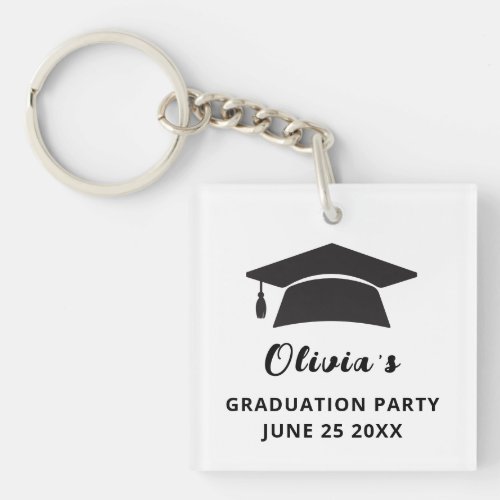 Simple Photo 2024 Name Graduation Party Favor Keychain