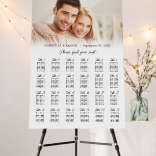 Simple Photo 24 Table Wedding Seating Chart Foam Board