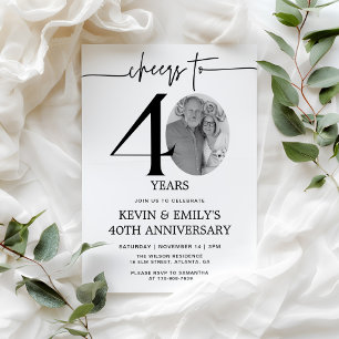 Simple Photo 40th Anniversary Invitation