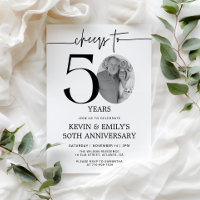 Simple Photo 50th Anniversary Invitation