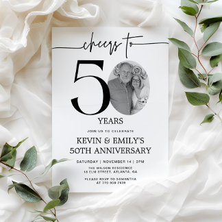 Simple Photo 50th Anniversary Invitation